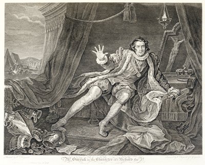 Der Schauspieler David Garrick in der Rolle von Richard III, 1746 von William Hogarth