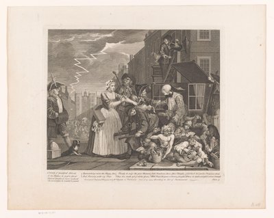 Tom Rakewell wird von Sarah Young vor seiner Verhaftung gerettet von William Hogarth