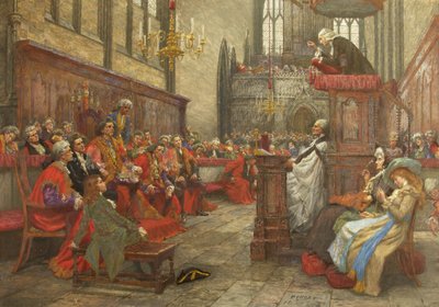 John Wesley predigt vor dem Bürgermeister und der Stadtverwaltung von Bristol von William Holt Yates Titcomb