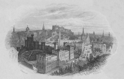 Edinburgh vom Calton Hill, frühes bis mittleres 19. Jahrhundert von William Home Lizars