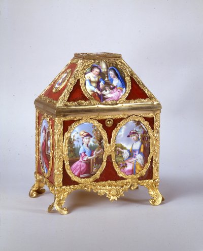 George III Kasten mit einer Uhr im Stil von James Cox, ca. 1770 von William Hopkins Craft