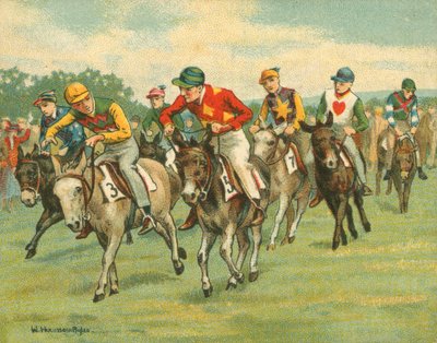 Historische und moderne Rennen, Esel-Derby von William Hounsom Byles