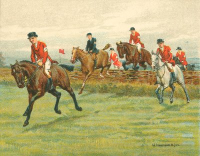 Historische und moderne Rennen, Point-to-Point-Rennen (Chromolithografie) von William Hounsom Byles