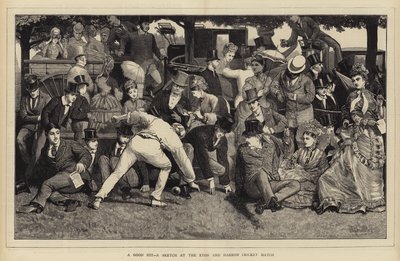 Ein guter Schlag, eine Skizze beim Eton und Harrow Cricket Match von William III Bromley