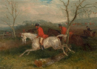 Fuchsjagd: An einem Zaun (Vollgeschrei) von William J. Shayer