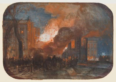 Der Brand des Mansion House am Queen Square in Bristol von William James Muller