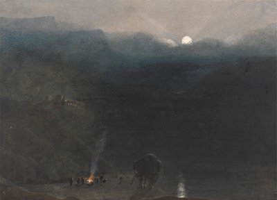 Mauritius - Mondlicht, mit Holzkohlenbrennerfeuer in der Black River Gorge von William John Chamberlayne