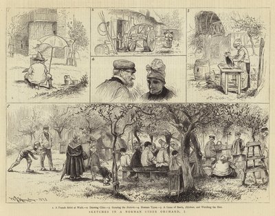 Skizzen in einem normannischen Apfelwein-Orchard, I von William John Hennessy