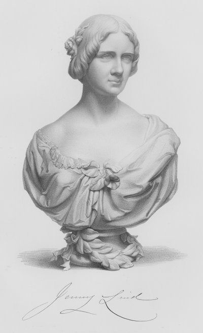 Jenny Lind, nach der Büste von J. Durham, gestochen von W. Roffe nach einer Zeichnung von F. Roffe (Stich) von William John Roffe