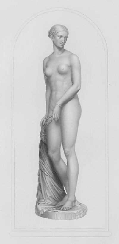 Die griechische Sklavin, graviert von W. Roffe nach der Marmorstatue von Hiram Powers (Gravur) von William John Roffe