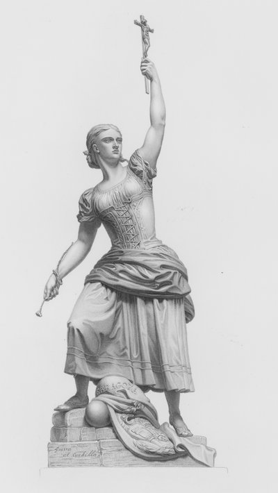 Die Jungfrau von Saragossa, graviert von W Roffe nach der Statue von J Bell von William John Roffe