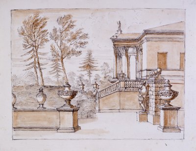 Chiswick, Blick auf die Villa von der Inigo-Jones-Statue-Seite von William Kent