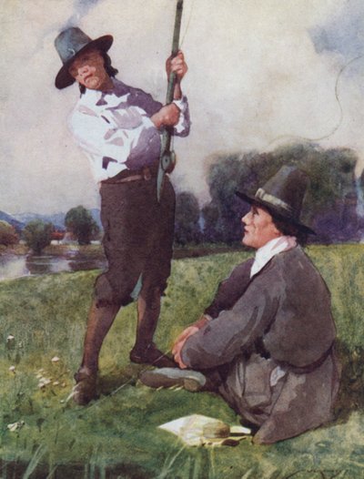 Illustration für Der vollkommene Angler von Izaak Walton von William Lee Hankey