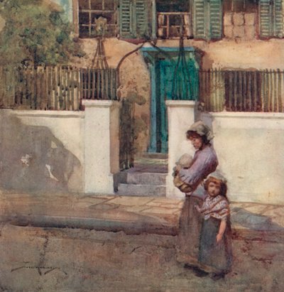 Illustration für The Deserted Village von Oliver Goldsmith (Farblithografie) von William Lee Hankey