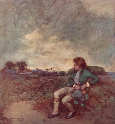 Illustration für The Deserted Village von Oliver Goldsmith (Farblithografie) von William Lee Hankey