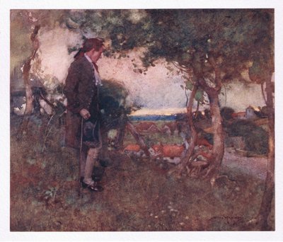 Dort, als ich mit sorglosen Schritten und langsam vorbeiging, kamen die vermischten Noten gedämpft von unten von William Lee Hankey