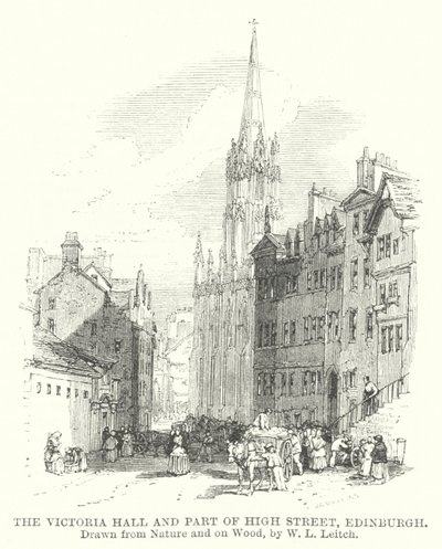 Die Victoria Hall und ein Teil der High Street, Edinburgh von William Leighton (after) Leitch