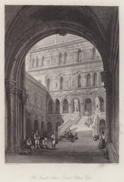 Die Riesentreppe, Dogenpalast, Venedig von William Leighton Leitch