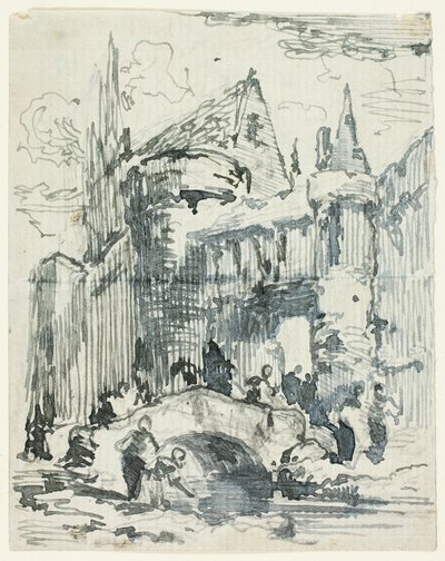 Stadtbrücke und Portal von William Leighton Leitch