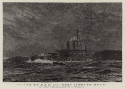 Die Marine-Mobilisierung, H.M.S. Rodney durchbricht die Blockade von William Lionel Wyllie