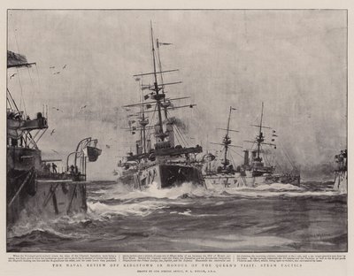 Die Marineparade vor Kingstown zu Ehren des Besuchs der Königin, Dampftaktiken von William Lionel Wyllie