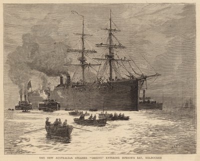 Der neue australische Dampfer Orient fährt in die Hobson