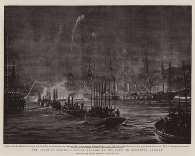 Die Königin in Dublin, ein hübscher Empfang durch die Flotte im Hafen von Kingstown von William Lionel Wyllie