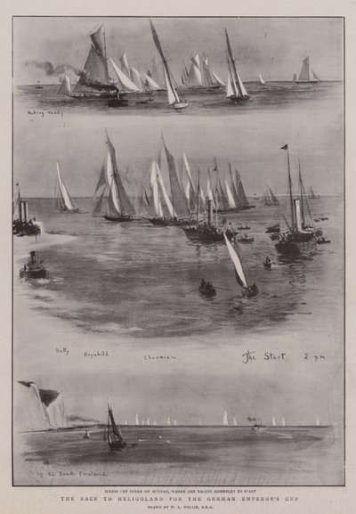 Das Rennen nach Helgoland um den Kaiserpreis von William Lionel Wyllie