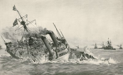 Das Sinken der H.M.S. Victoria nach der Kollision mit der H.M.S. Camperdown von William Lionel Wyllie