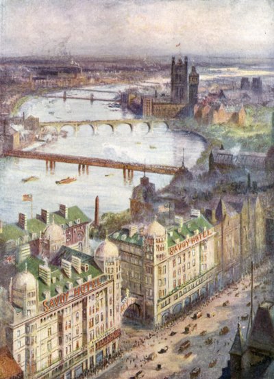 Blick vom Savoy Hotel, Blick nach Westen von William Lionel Wyllie