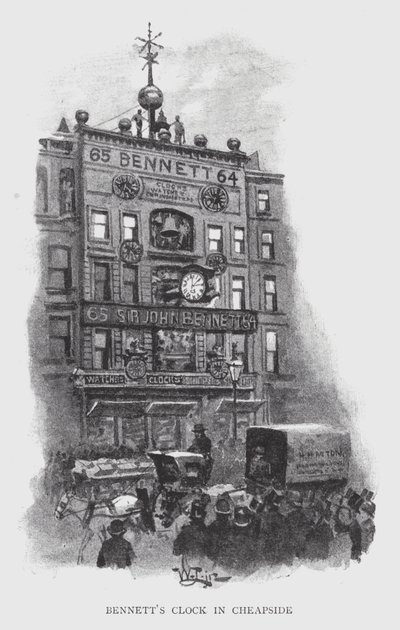Bennetts Uhr in Cheapside von William Luker
