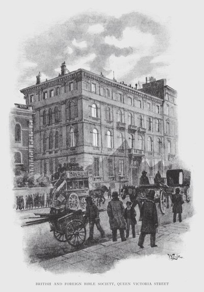 Britische und Ausländische Bibelgesellschaft, Queen Victoria Street von William Luker