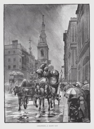 Cheapside, ein regnerischer Tag von William Luker