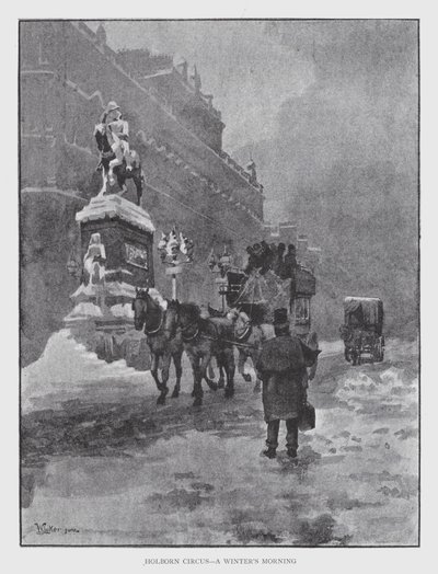 Holborn Circus, ein Wintermorgen von William Luker