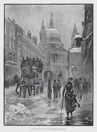 Ludgate Hill an einem Wintermorgen von William Luker