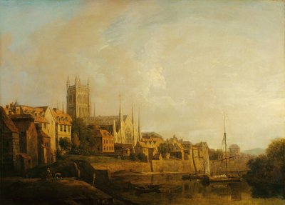 Ein Blick auf die Kathedrale von Worcester vom Fluss aus von William Marlow