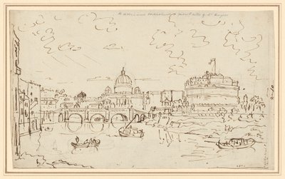Der Tiber mit dem Petersdom und der Engelsburg (recto) von William Marlow