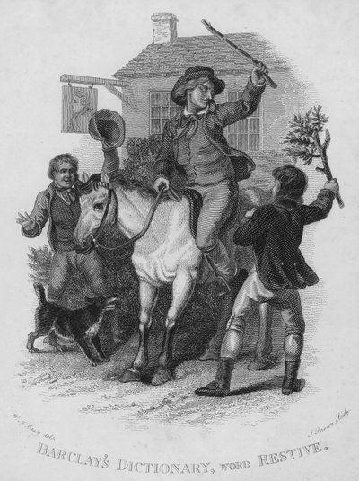 Barclays Wörterbuch, Wort: Unruhig (Gravur) von William Marshall (after) Craig