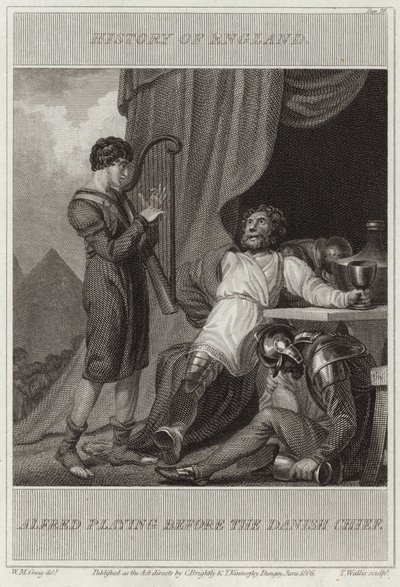 Alfred spielt vor dem dänischen Häuptling von William Marshall Craig