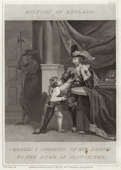 Karl I. spricht über seinen Tod mit dem Herzog von Gloucester von William Marshall Craig