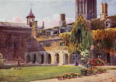 Ein Hof und Kreuzgänge im Pembroke College von William Matthison