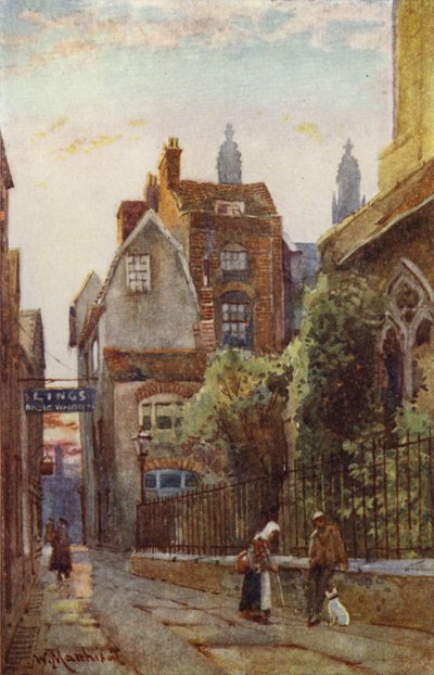 Alte Häuser in der Nähe der St Edwards Kirche und St Edwards Passage von William Matthison