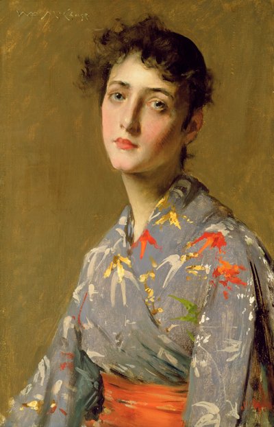 Mädchen im japanischen Kostüm, ca. 1888 von William Merritt Chase