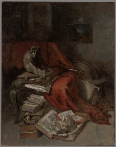 Mit Literatur herumalbern von William Merritt Chase