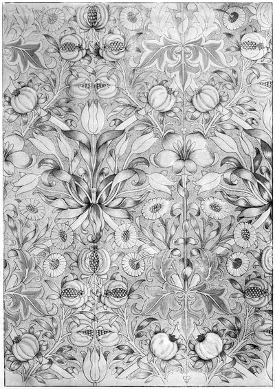 Lilien- und Granatapfelmuster-Tapete, 1887 von William Morris