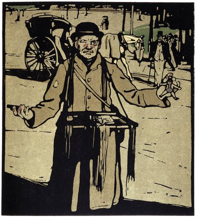 Spielzeughändler, London - in "Types of London" von William Nicholson (1872-1949), ed Floury von William Nicholson