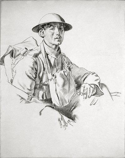 Die Manchesters, Arras. Gerade aus den Schützengräben bei Arras. Durch die Schlachten von Ypern und Somme unversehrt. Gehen nach Sheffield, um zu heiraten. von William Orpen