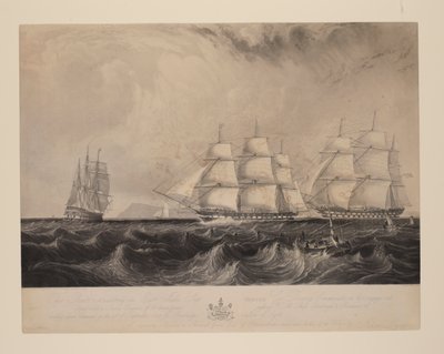 Dieser Druck zeigt das Ostindien-Schiff 