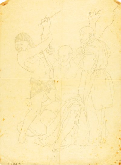 Moses, Aaron und Hur auf dem Berg Horeb (bekleidete Studie) von William Page