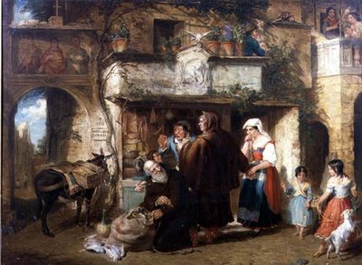 Verpflegung für das Kloster. Die Geißel küssen und Staub in die Augen geworfen bekommen von William Parrott